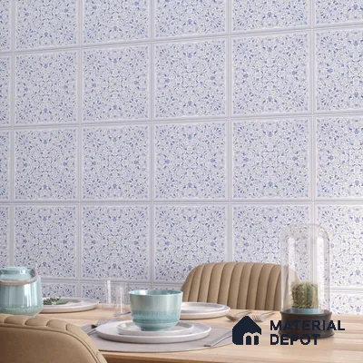 Moroccans Wall & Floor Tile TL 07247 B Azure Lace 1 ft x 1 ft Ceramic Matte Finish - 9 mm | 2 mm Spacer is Mandatory | Suitable For Bathroom, Kitchen, Dining Area | Please Expect a Slight Variation of Pattern